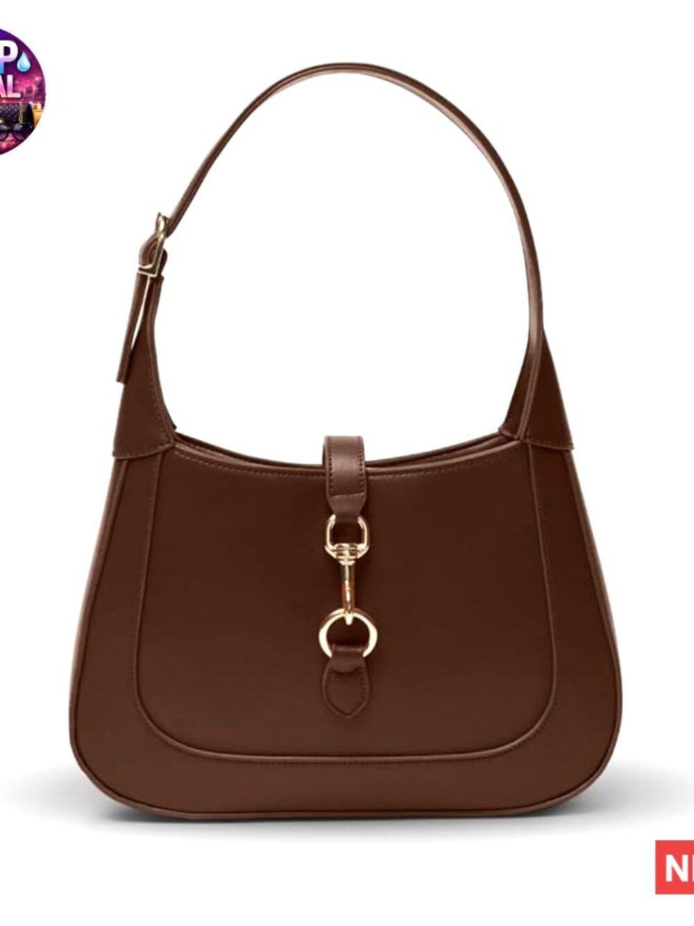 Top Handle Structured Hobo Bag Vegan Leather Adjustable Strap